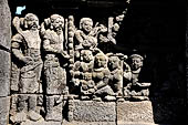 Borobudur, reliefs of the First Gallery balustrade.