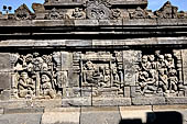 Borobudur, reliefs of the First Gallery balustrade.