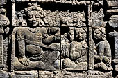 Borobudur, reliefs of the First Gallery balustrade.