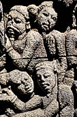Borobudur, reliefs of the First Gallery balustrade.