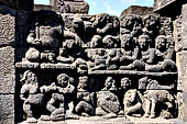 Borobudur, reliefs of the First Gallery balustrade.