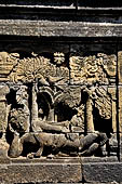 Borobudur, reliefs of the First Gallery balustrade.