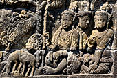 Borobudur reliefs - First Gallery, Northern side - Panel 90.