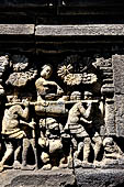 Borobudur, reliefs of the First Gallery balustrade.
