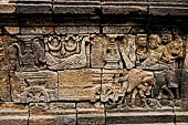Borobudur, relief of the upper galleries