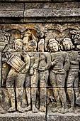 Borobudur, relief of the upper galleries