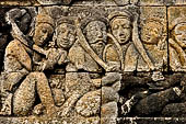 Borobudur reliefs - First Gallery, Western side - Panel 53.