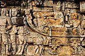 Borobudur reliefs - First Gallery, Western side - Lalitavistara. Panel 58. 3rd encounter of Sakiamuni (with the death). 