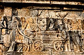 Borobudur reliefs - First Gallery, Western side - Panel 59. 