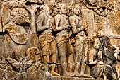 Borobudur reliefs - First Gallery, Western side - Panel 67. 