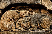 Borobudur reliefs - First Gallery, Western side - Panel 68. 