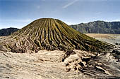 Bromo - Mount Batok a dormant volcano rises from the Sea of Sands.