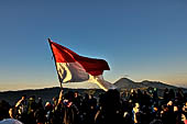Tourists waiting for the sunrise at Mt. Bromo.