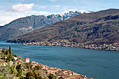 Lago di Lugano - Escursione da Melide a Vico Morcote. Dal cimitero la vista verso nord si spinge fino alle creste del M.te Generoso.
