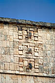 Chichen Itza - The Templo de los Guerreros (Temple of the Warriors). Detail of the southern wall with 'big nosed' masks in a mosaic arrangement. 