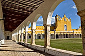 Izamal - the imposing Convento de San Antonio de Padua, built by Franciscan monks from Spain (XVI c). The porticoed atrium 
