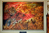 Merida - the Plaza Principal, Palacio del Gobierno: murals in the Salon de Historia.