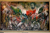 Merida - the Plaza Principal, Palacio del Gobierno: murals in the Salon de Historia.