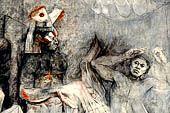 Merida - the Plaza Principal, Palacio del Gobierno: murals in the Salon de Historia.