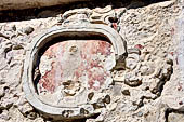 Palenque - The Palace East side, Casa A, stucco medallions of the eastern corridor. 