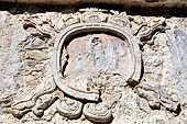 Palenque - The Palace East side, Casa A, stucco medallions of the eastern corridor. 