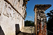 Palenque - The Palace East side, Casa A, stucco medallions of the eastern corridor. 