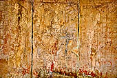 Palenque - Temple of the Foliated Cross (Templo de la Cruz Foliada). Tables of accession of king Serpent-Jaguar II (Chan-Bahlum). 