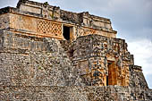 Uxmal - The Magician's Pyramid (el Adivino). On the top the Temple V known as the House of the Magician. 