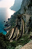Capri - Via Krupp makes its vertiginous descent towards the sea in a series of hairpin bends.