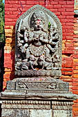 Bhaktapur - Durbar Square - detail of the stone image of  Bairab (fierce aspect of Shiva).