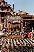Bhaktapur - Potter Square, small red brick temple dedicated to Vishnu.