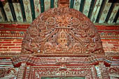 Bhaktapur - Taumadhi Tole - Nyatapola Temple. Torana of the Siddhi Lakshmi shrine at the top of the temple.