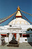 Bodhnath - the stupa is surrounded by an external wall with 147 prayer wheels.