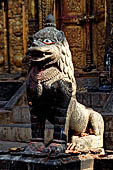 Changu Narayan - Lion guarding the main entrance of the temple (West).