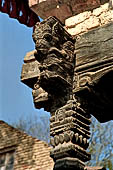 Changu Narayan - detail of the wooden cornice of the main temple.