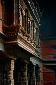 Kathmandu - Durbar Square. Hanuman Dhoka: Lohan Chowk. Carved wooden verandah.