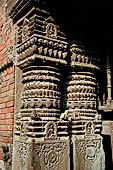 Kathmandu - Durbar Square. Hanuman Dhoka: Lohan Chowk. Carved wooden pillars.