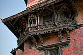 Kathmandu - Durbar Square. Detail of a wooden carved Ivory window below the Dejutaleju temple.