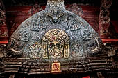 Kathmandu - Durbar Square. Tana Deval temple. Torana with the image of Taleju (Durga) in the centre.