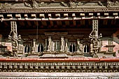 Kathmandu - Durbar Square. Krabindapur temple, detail of the sculptured roof struts. 