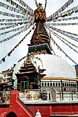 Kathmandu - Kathesimbhu stupa a copy of the great complex of Swayambhunath.