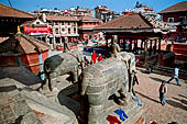 Patan Durbar Square - Temple of Vishwanath, the elephant statues in front of the East side of the temple.