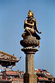 Patan Durbar Square - the statue of Garuda in front of the Krishna Mandir