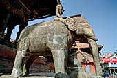 Patan Durbar Square - Temple of Vishwanath, the elephant statues in front of the East side of the temple. 
