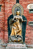 Patan Durbar Square - the Royal Palace, Mul Chowk. Statue of Jamuna on the makara. 
