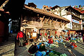 Patan Durbar Square - the N-W end of the square with the Ganesh temple.