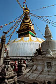 Swayambhunath - caityas are scattered around the stupa area.
