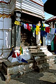 Swayambhunath - The white shikhara temples at the sides of the stupa.