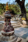 Swayambhunath - small devotional caityas line up the 365 steps of the eastern stairway ascending the hill.