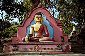 The start of the devotional ascent to the Swayambhunath hill, the gateway give access to the pilgrims ascending the 365 steps.